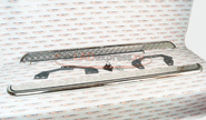 Защита порогов 51 мм с алюминиевой площадкой (НПС) на Лада Веста sw Кросс
