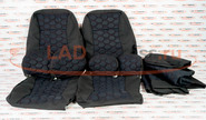 Обивка сидений (не чехлы) ткань с алькантарой (цветная строчка Соты) на ВАЗ 2110