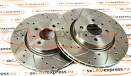 Тормозные диски r15, насечки, перфорация, вентилируемые alnas sport euro 11186 на Лада Гранта Спорт, Калина Спорт, Калина 2 Спорт