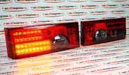 Задние светодиодные фонари красные с серой полосой, динамические поворотники на ВАЗ 2108-21099, 2113, 2114