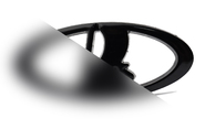 Шильдик Ладья на руль нового образца на скотче, черный лак на Лада Приора 2, Калина 2, Гранта