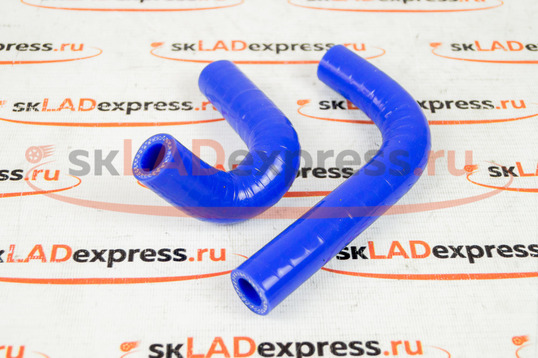 Патрубки печки силиконовые синие под алюминиевый радиатор на карбюраторные ВАЗ 2101-2107_1