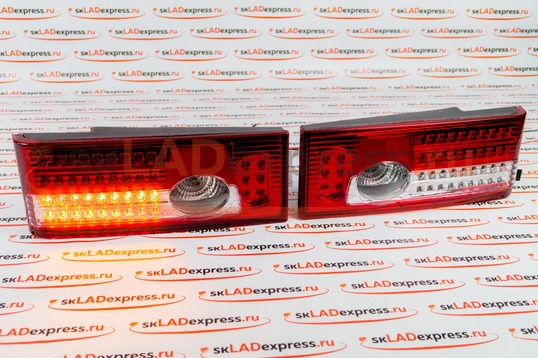 Задние диодные фонари на ВАЗ 2108, 2109, 21099, 2113, 2114, красно-белые_1