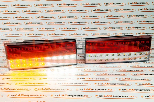 Задние светодиодные фонари на ВАЗ 2108, 2109, 21099, 2113, 2114 красно-белые_1