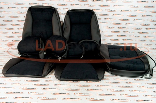 Обивка сидений (не чехлы) экокожа с алькантарой на ВАЗ 2107_1