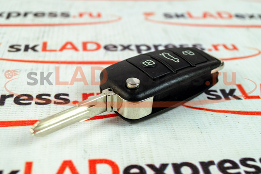 Ключ замка зажигания в стиле AUDI Эконом выкидной с чипом под замок Renault на Лада Гранта FL 2018-2023 г.в._1