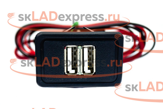 USB зарядное устройство вместо заглушки панели приборов, 2 слота на ВАЗ 2108-21099 (высокая панель), ВАЗ 2113-2115, Лада Нива 4х4 Легенд_1