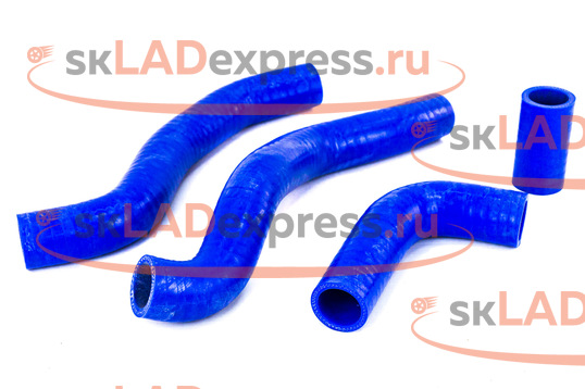 Патрубки радиатора силиконовые синие на ВАЗ 2108-21099, 2113-2115 инжектор_1