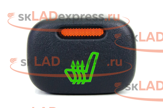 Кнопка обогрева сиденья, зеленая подсветка, оранжевая индикация на ВАЗ 2113-2115, Лада Калина, Шевроле Нива_1