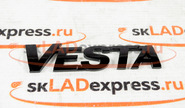 Шильдик vesta на крышку багажника черный лак на Лада Веста