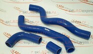 Патрубки радиатора силиконовые синие на ВАЗ 2108-21099, 2113-2115 инжектор