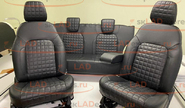 Обивка сидений (не чехлы) ткань с черной тканью 10мм (цветная строчка Ромб/Квадрат) на 3-дверную Лада 4х4 (Нива) 21214 с 2020 г.в.