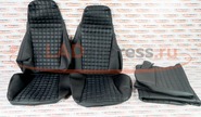 Обивка сидений (не чехлы) экокожа (центр с перфорацией) с цветной строчкой Ромб/Квадрат на ВАЗ 2107