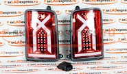 Задние светодиодные фонари Иксы (красные) с бегающим повторителем на Лада 4х4 (Нива) 21213, 21214, 2131, Урбан