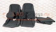 Обивка сидений (не чехлы) ткань с черной тканью 10мм (цветная строчка Соты) на Лада Приора 2 хэтчбек