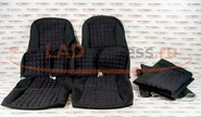 Обивка сидений (не чехлы) ткань с алькантарой (цветная строчка Ромб/Квадрат) на Лада Приора 2 хэтчбек