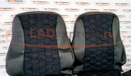 Обивка сидений (не чехлы) ткань с алькантарой (цветная строчка Соты) на 3-дверную Лада 4х4 (Нива) 21213, 21214