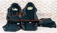Обивка (не чехлы) сидений recaro экокожа с алькантарой (цветная строчка Соты) на ВАЗ 2108-21099, 2113-2115, 5-дверная Нива 2131