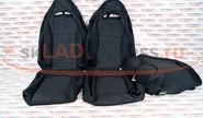Обивка (не чехлы) сидений recaro (черная ткань, центр Искринка) на ВАЗ 2110, Лада Приора седан