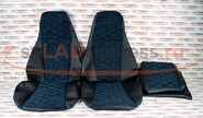 Обивка сидений (не чехлы) экокожа с алькантарой (цветная строчка Соты) на ВАЗ 2107