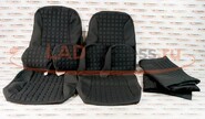 Обивка сидений (не чехлы) ткань с черной тканью 10мм (цветная строчка Ромб/Квадрат) под цельный задний ряд сидений на Лада Гранта