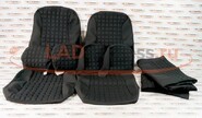 Обивка сидений (не чехлы) ткань с черной тканью 10мм (цветная строчка Ромб/Квадрат) под цельный задний ряд сидений на Лада Гранта fl