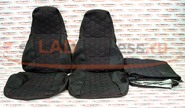 Обивка сидений (не чехлы) ткань с черной тканью 10мм (цветная строчка Соты) на ВАЗ 2107