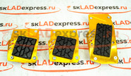 Накладки на педали type r желтые с квадратным резиновым протектором