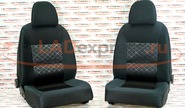 Комплект комбинированных (ткань с экокожей) сидений от Приора 2 адаптированных на ВАЗ 2109, 21099, 2114, 2115