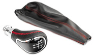 Ручка КПП sal-man с пыльником с красной прострочкой, хромированной вставкой в стиле vesta на ВАЗ 2108-21099