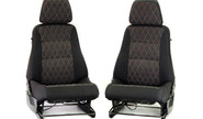 Сиденья передние тканевые Ромб с обогревом и салазками (комплект) на ВАЗ 2108, 2113