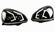Фары черные с линзой ближнего света в amg-стиле (комплект) на Лада Приора