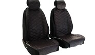Защитные накидки передних сидений универсальные, перфорированная экокожа, одинарная цветная строчка Соты