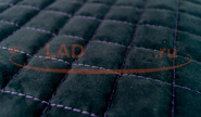 Комплект обивок сидений (не чехлы), ткань с алькантарой, цветная строчка Ромб/Квадрат на 5-местные Лада Ларгус
