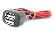 USB зарядное устройство, 2 слота на ВАЗ 2108-21099, 2110-2112 (под европанель), 2113-2115, Лада Калина, Нива 4х4, Шевроле Нива 