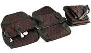 Обивка сидений (не чехлы) ткань с черной тканью 10мм (цветная строчка Ромб/Квадрат) на Лада Калина