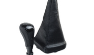 Ручка КПП в стиле vesta с пыльником, черная строчка, черная вставка sal-man на ВАЗ 2113-2115 с кулисой