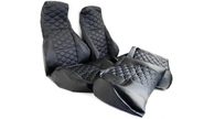 Обивка сидений (не чехлы) экокожа, центр - перфорация, цветная строчка Соты на ВАЗ 2107