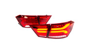 Задние красные диодные фонари в стиле mercedes e-class с динамическими поворотниками (комплект) на Лада Веста