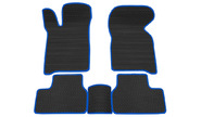 Коврики салонные резиновые в стиле eva, ячейки Соты, синий кант rezkon на ВАЗ 2108-21099, 2113-2115