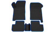 Коврики салонные резиновые 3d в стиле eva, ячейки Ромб, синий кант rezkon на ВАЗ 2108-21099, 2113-2115