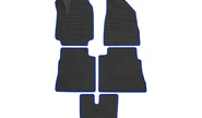 Коврики салонные резиновые 3d в стиле eva, ячейки Ромб, синий кант rezkon на 5-дверные Лада Нива 4х4