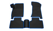 Коврики салонные резиновые 3d в стиле eva, ячейки Ромб, синий кант rezkon на ВАЗ 2110-2112