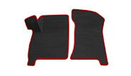 Коврики салонные резиновые передние 3d в стиле eva, ячейки Ромб, красный кант rezkon на ВАЗ 2110-2112