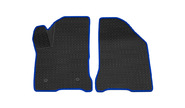 Коврики салонные резиновые передние 3d в стиле eva, ячейки Ромб, синий кант rezkon на Лада Веста, Веста ng