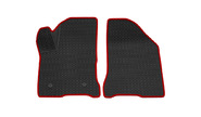 Коврики салонные резиновые передние 3d в стиле eva, ячейки Ромб, красный кант rezkon на Лада Веста, Веста ng