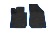 Коврики салонные резиновые передние 3d в стиле eva, ячейки Ромб, синий кант rezkon на Лада Ларгус 5 мест