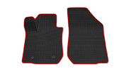 Коврики салонные резиновые передние 3d в стиле eva, ячейки Ромб, красный кант rezkon на Лада Ларгус 5 мест