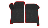 Коврики салонные резиновые передние 3d в стиле eva, ячейки Ромб, красный кант rezkon на ВАЗ 2108-21099, 2113-2115