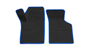 Коврики салонные резиновые передние 3d в стиле eva, ячейки Ромб, синий кант rezkon на Лада Гранта, Гранта fl, Калина 2